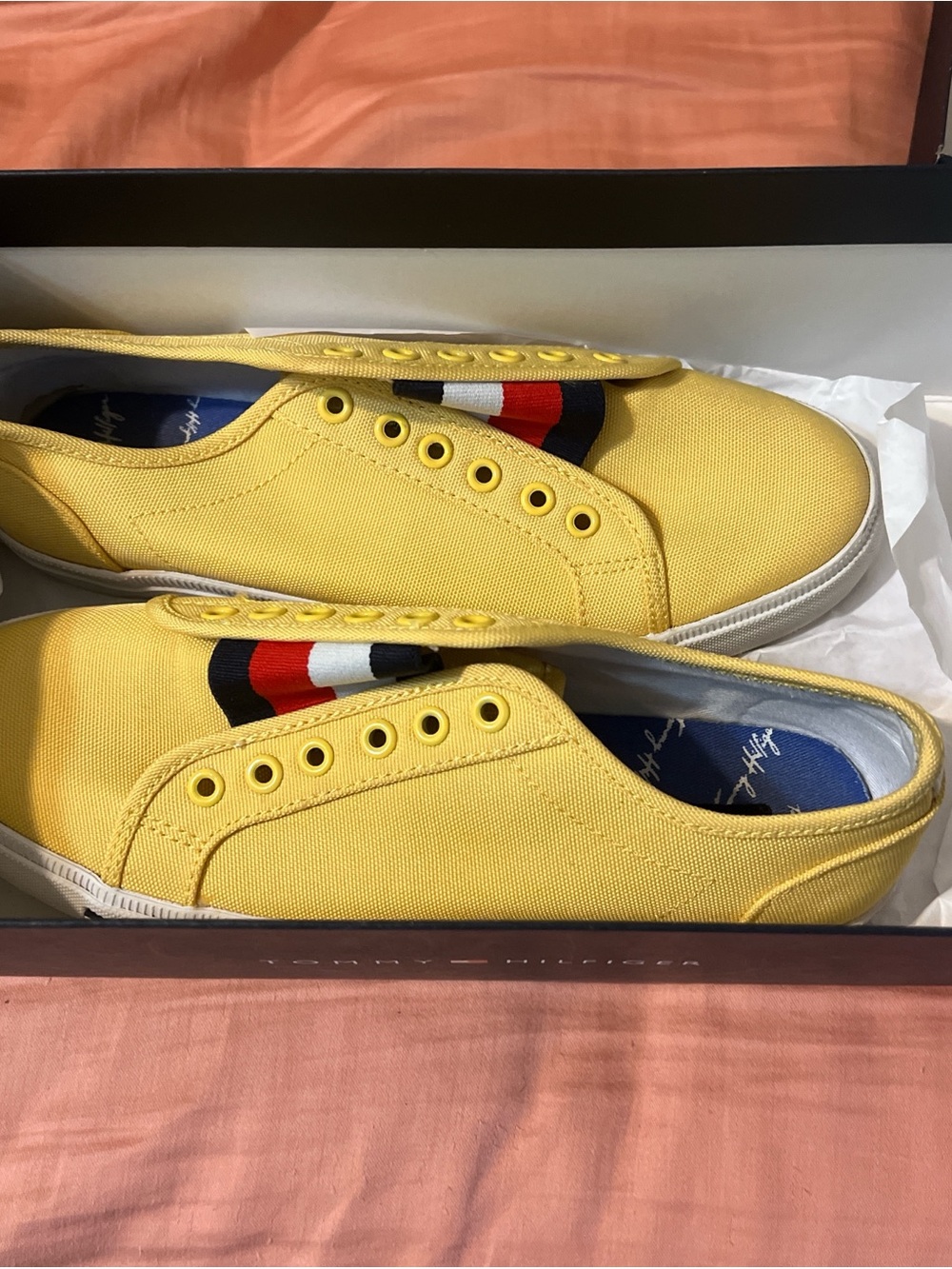 Yellow Tommy Hilfiger Slip-Ons